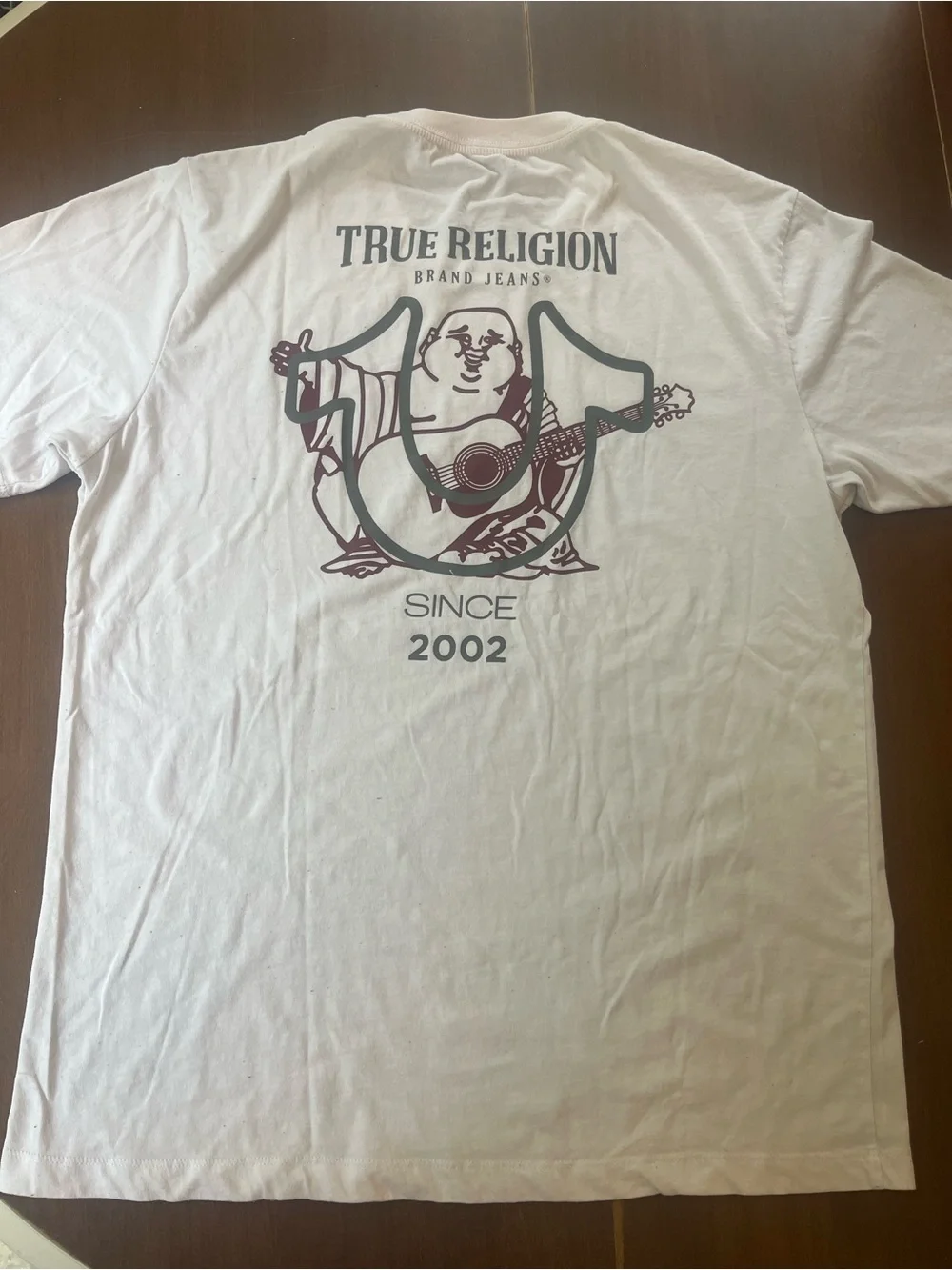True Religion White Short Sleeve Crew T-Shirt with Small Logo